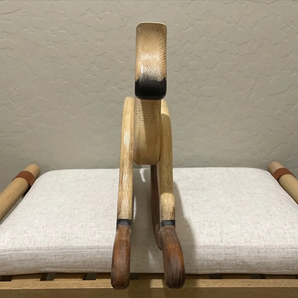 Boho Vintage Small Wooden Rocking Horse - Picture 5 of 8